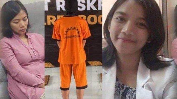 Dokter Qory (kiri dan kanan). Suami Dokter Qory jadi tersangka (tengah)