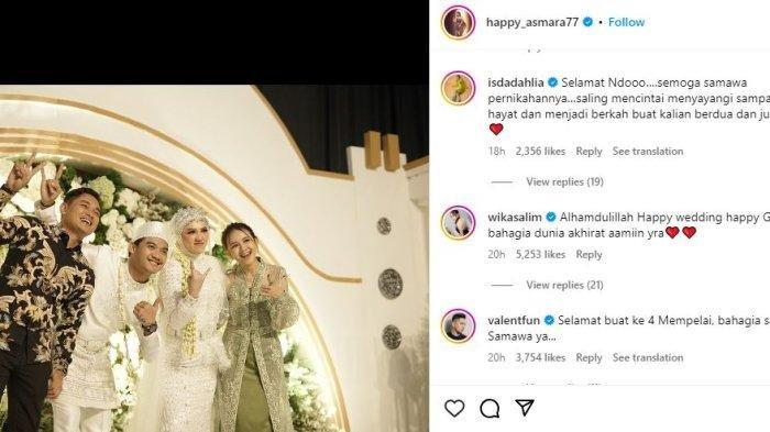 Happy Asmara mengunggah foto pernikahannya dengan Gilga Sahid di akun Instagram pribadinya @happy_asmara77, Minggu (30/6/2024)
