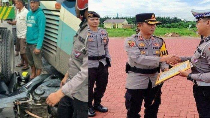 2 polisi dapat apresiasi Polda Kalbar imbas aksi heroik ganjal bus pakai motor (kanan) (KOLASE INSTAGRAM/TRIBUNPONTIANAK)