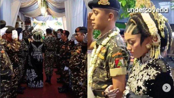 Acara Pernikahan Anggota Ormas Banser Disambut Upacara Bak Prajurit TNI