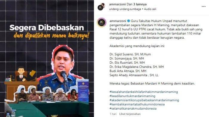 Akun Instagram Ammar Zoni