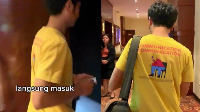 Alwi Johan bangga lolos pemeriksaan tiket bioskop sambil membawa nasi Padang
