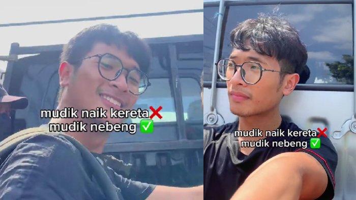 Alwi mudik lebaran menumpang mobil pick-up