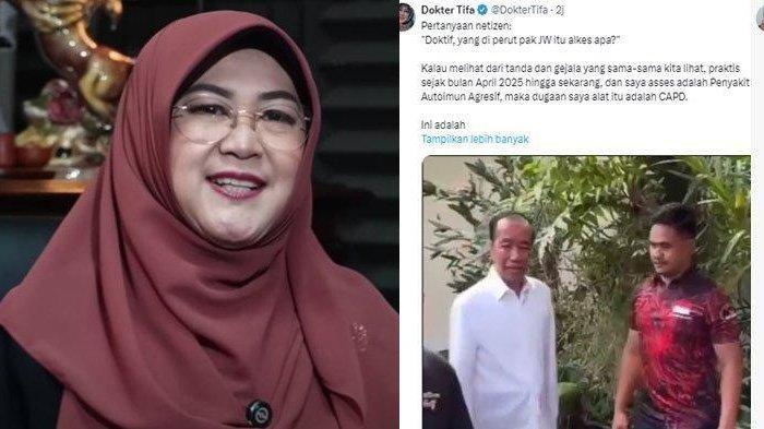 PENYAKIT JOOWI - Potret Dokter Tifa (KIRI) menyoroti perubahan Jokowi. Sebut ada tonjolan di perut dan alami sakit serius.