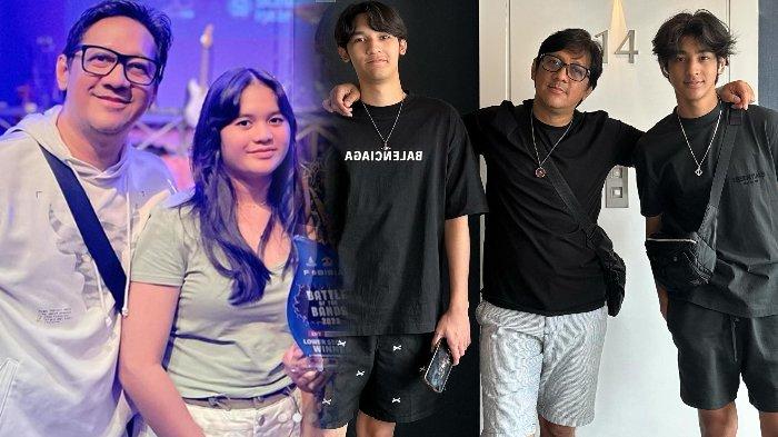 Andre Taulany bersama kedua putra dan putrinya