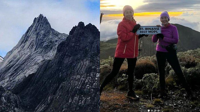 AMS - Potret Puncak Cartenz (KIRI) lokasi pendakian 2 pendaki wanita asal Malang Lilie dan Elsa (KANAN) yang meninggal dunia diduga karena gejala acute mountain sickness (AMS).