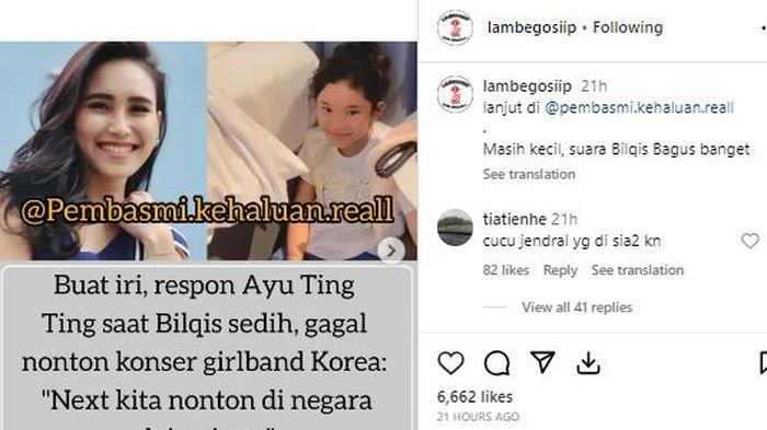 Ayu Ting Ting hibur Bilqis yang sedih tidka bisa nonton LE SSERAFIM