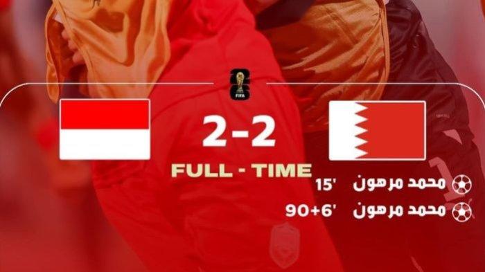 Bahrain merekayasa data gol saat melawan Timnas Indonesia. Gol kedua Bahrain seharusnya terjadi menit 90+9, tapi diubah menjadi 90+6.