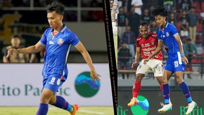 Pemain Arema FC Arkhan Fikri (KIRI) dan Achmad Maulana Syarif (KANAN)