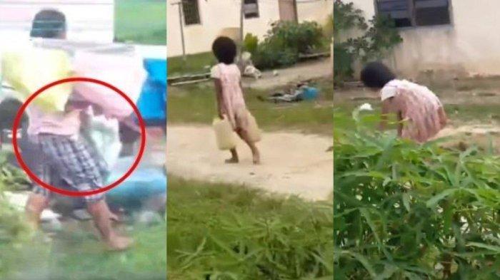 Bocah nangis sambil bawa dua jerigen besar, sampai rumah disiksa tante