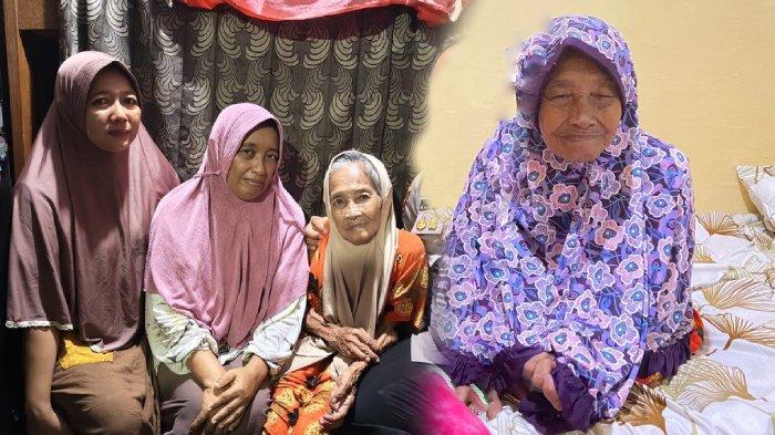 KONTROVERSI NENEK NASIKAH - Nasikah (KANAN) ketika ditemui di rumahnya, kawasan Surabaya viral karena konten dugaan membuang orang tua ke Griya Lansia Malang, Senin (30/6/2025). Nasikah dan kedua anaknya (KIRI) bersama anggota Polres Lamongan, Ipda Purnomo. Kini Nasikah buka suara membantah dibuang oleh anaknya, cerita kisah hidup dan fakta sebenarnya.