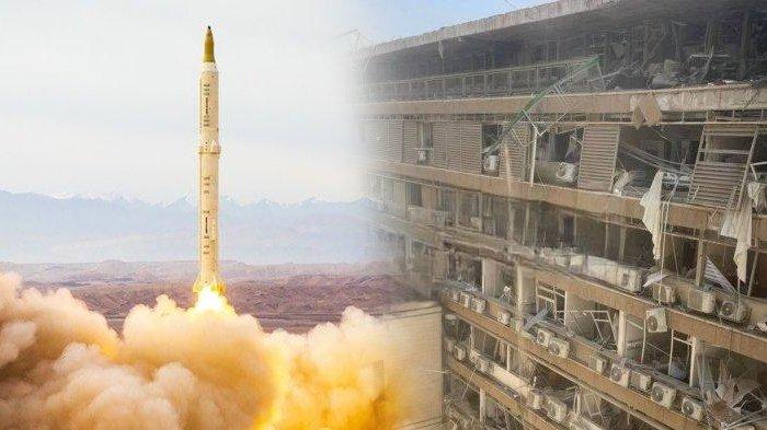 GEMPURAN RUDAL IRAN - Atap Rumah Sakit Soroka ambruk (KANAN) setelah serangan rudal Iran. Dilaporkan beberapa waktu lalu, sebuah rudal Iran telah menyerang Rumah Sakit Soroka di kota Be'er Sheva di Israel selatan. Rudal Sejjil (KIRI) saat latihan rudal Great Prophet 17 di Iran pada 24 Desember 2021. IRGC telah melancarkan serangan ke-12 terhadap Israel, Rabu (18/6/2025). Dalam serangan itu, untuk pertama kalinya, Iran memakai rudal Sejjil.