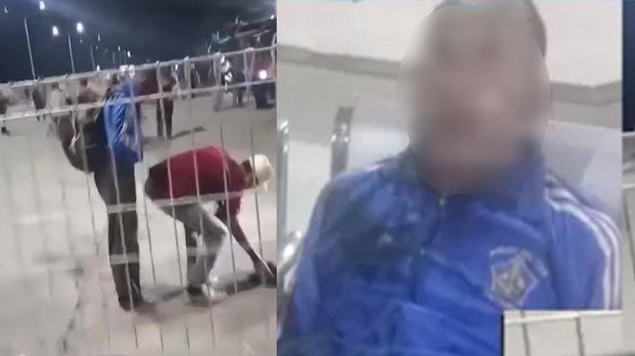 PENGEROYOKAN TNI AL - Tangkap layar video viral pasca-perwira TNI AL, Letda Laut (PM) Abu Yamin dikeroyok preman (KANAN). Abu Yamin memakai jaket biru masih sadar setelah dikeroyok (KIRI). Kasus pengeroyokan yang menimpa Abu Yamin di Terminal Arjosari Malang pada Kamis (26/6/2025) sekira pukul 19.30 WIB WIB masih bergulir, dugaan penyebabnya masih simpang siur.