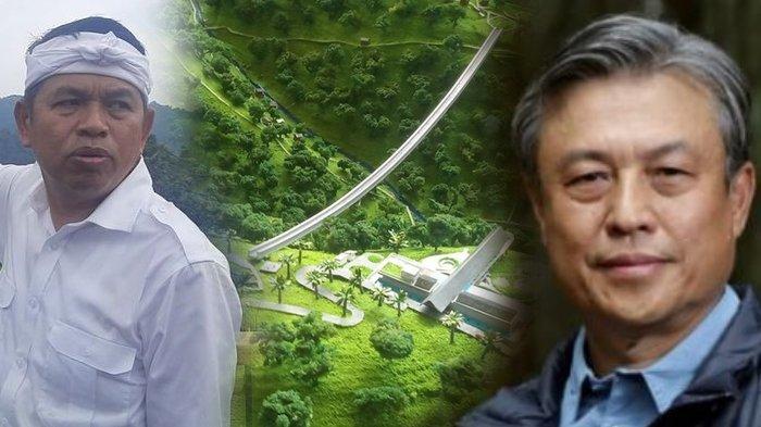 EIGHER ADVENTURE LAND - Ronny Lukito (KANAN) pemilik Eigher Adventure Land menjabat Chairman PT Eigerindo Multi Produk Industri (MPI). Ekowisata Eiger Adventure Land akan dibangun di Puncak Bogor, Jawa Barat (TENGAH). Gubernur Jawa Barat Dedi Mulyadi (KIRI) tak kuasa menahan tangis ketika melihat alih guna lahan di kawasan Puncak Bogor, Jawa Barat. Alih guna lahan ini menjadi pemicu banjir berulang di kawasan berhawa dingin tersebut.