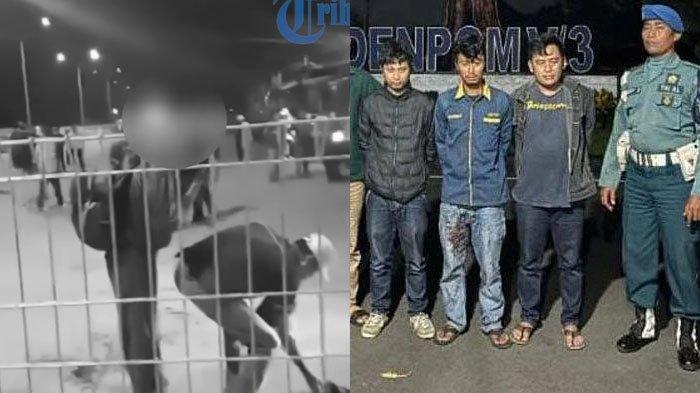 PERWIRA TNI DIKEROYOK PREMAN - Tangkap layar kejadian pengeroyokan Perwira TNI AL di Terminal Arjosari Malang (KIRI). Saat ini 3 preman (KANAN) sudah diamankan dan 3 lainnya masih buron.