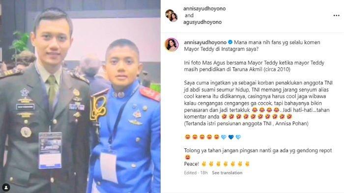 Foto Mayor Teddy dan AHY di Postingan Annisa Pohan