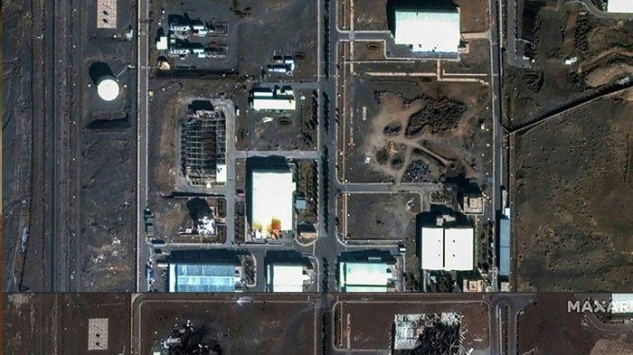 Foto dari satelit Maxar memperlihatkan lokasi salah satu situs nuklir Iran. Israel pada Jumat (20/6/2025) menyerang fasilitas nuklir Isfahan di Iran untuk kali kedua, ketika perang memasuki hari kesembilan. Tanggapan Iran, Israel, dan PBB soal AS soal AS Serang 3 Situs Nuklir di Teheran