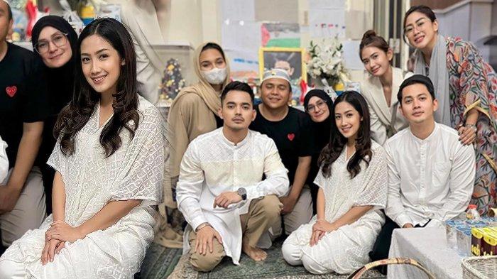 Foto editan: Tamara Tyasmara tersenyum ceria di acara tahlilan anaknya
