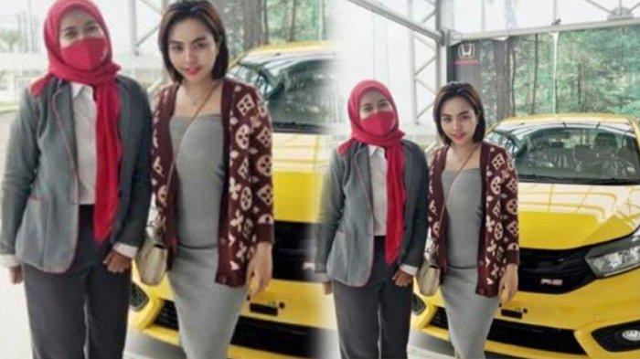 LISA MARIANA - Foto lawan Lisa Mariana bersama sales mobil. Lisa Mariana viral karena pengakuannya jadi selingkuhan Mantan Gubernur Jawa Barat, Ridwan Kamil. Perbedaan fotonya jadi sorotan beda jauh dari postingan di Instagram.
