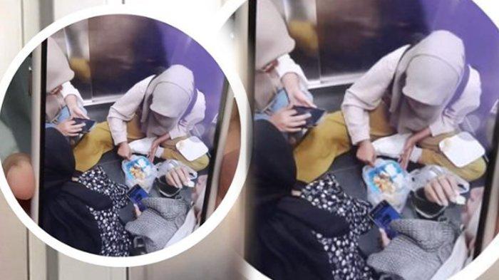 Foto mahasiswi Universitas Jember terjebak di lift malah asik piknik