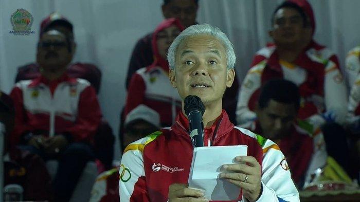 Ganjar Pranowo dalam sambutannya meminta para atlet yang ikut Porprov XVI Jawa Tengah