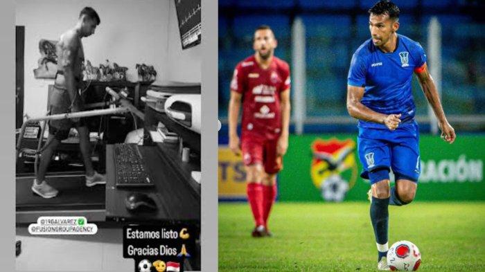 Cuplikan layar Gilbert Alvarez saat melakukan tes medis melalui akun instagramnya dan penampilannya di lapangan bersama klub yang dibelanya. Kabar bergabungnya pemain asal Bolovia itu merapat ke Arema FC makin kuat