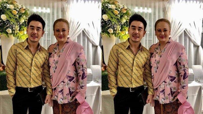 Halimah Agustina saat hadir di acara keluarga Cendana. (kolase TribunSumsel.com)