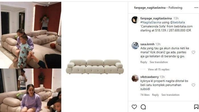 Harga sofa termahal di rumah Nagita Slavina