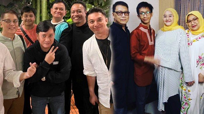 Harry Suhardiman bersama personel Kahitna (kiri) dan bersama keluarganya (kanan)
