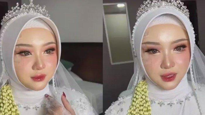 Hasil makeup wajah pengantin setelah dirisa