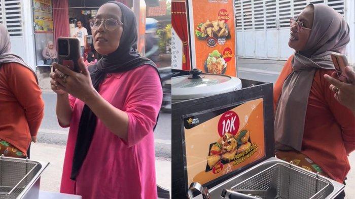 Ibu-ibu membeli dagangan Aris Kurniawan aktor Misteri Gunung Merapi