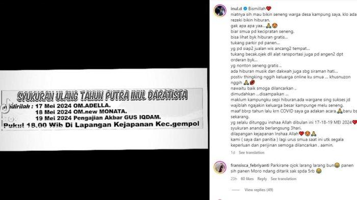 Inul buat syukuran selama 3 hari untuk acara ultah anaknya (Instagram @inul.d)