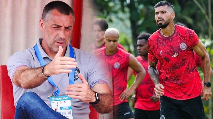 JADWAL AREMA FC - Pelatih Arema FC, Ze Gomes (KIRI) di Stadion Soepriadi Blitar sebelum pertandingan melawan Persib Bandung, Jumat (24/1/2025).Julian Guevara (KANAN) pemain Arema FC saat menjalani latihan di Malang dalam persiapan sebelum melawan Bali United.
