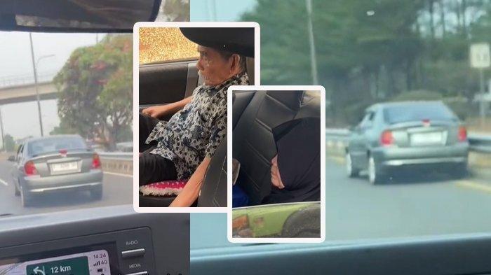 Kakek pengemudi sedan plat F yang oleng di jalan tol