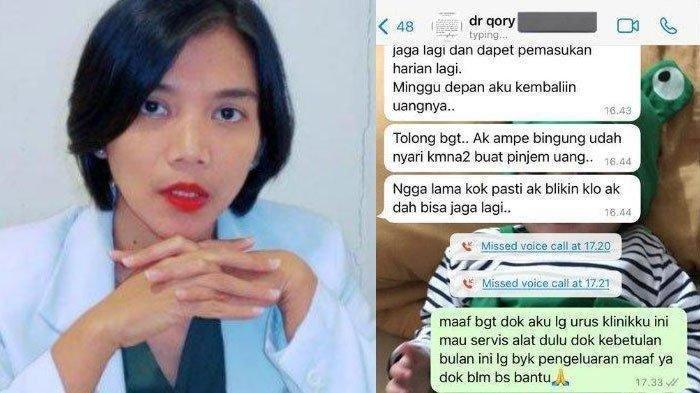Keanehan Chat Dokter Qory yang Hilang Dalam Kondisi Hamil, Singgung Nyawa Anaknya Saat Pinjam Uang