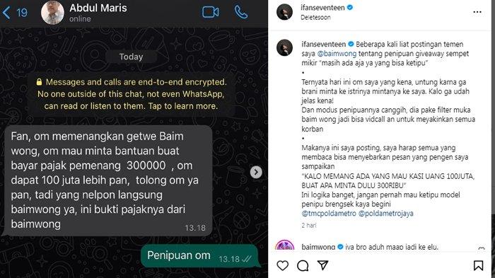 Keluarga Ifan Seventeen Hampir Jadi Korban Penipuan Giveaway Baim Wong, Suami Paula Minta Maaf