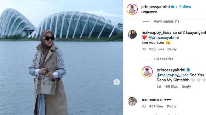 Kini Syahrini tak lagi malu akui hamil anak Reino Barack, jawabannya pada sahabat di kolom komentar disoroti. (Instagram Princess Syahrini)