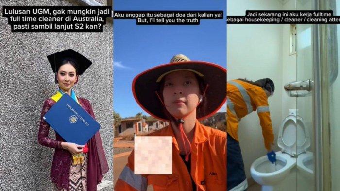 Kisah lulusan UGM kerja jadi tukang bersih-bersih di Australia. (TikTok)