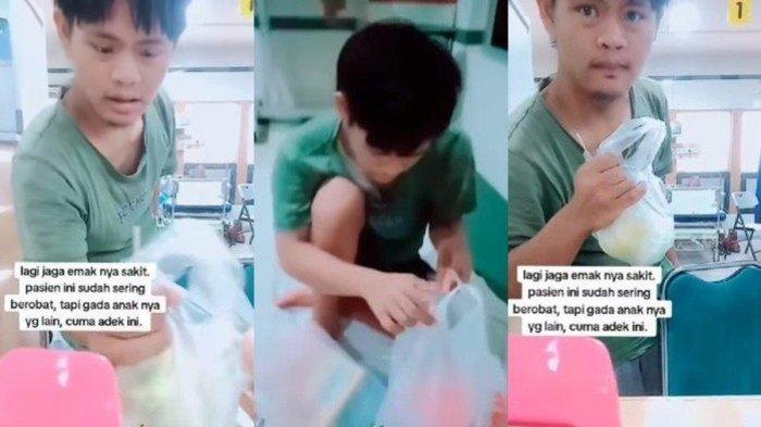 Kisah pilu seorang anak down syndrom yang menjaga ibunya sakit di Rumah Sakit.