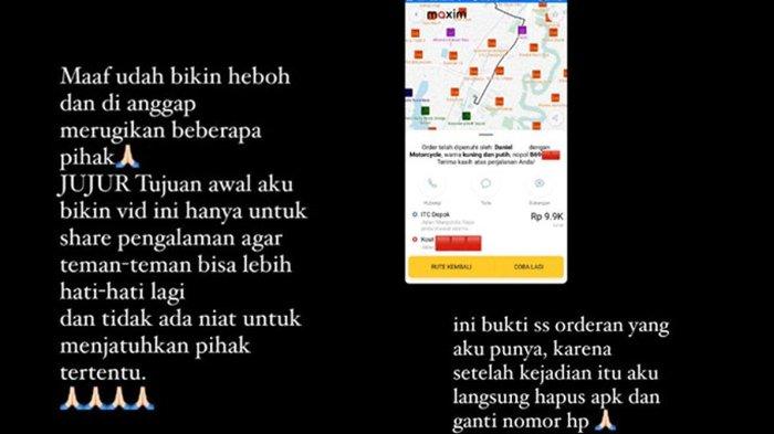 Klarifikasi cewek yang diduga diculik driver ojol