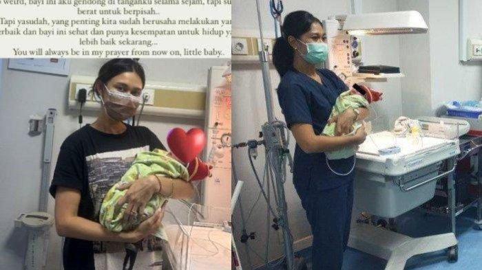 Kolase foto bayi yang ditemukan Nana Mirdad di semak-semak dekat rumah