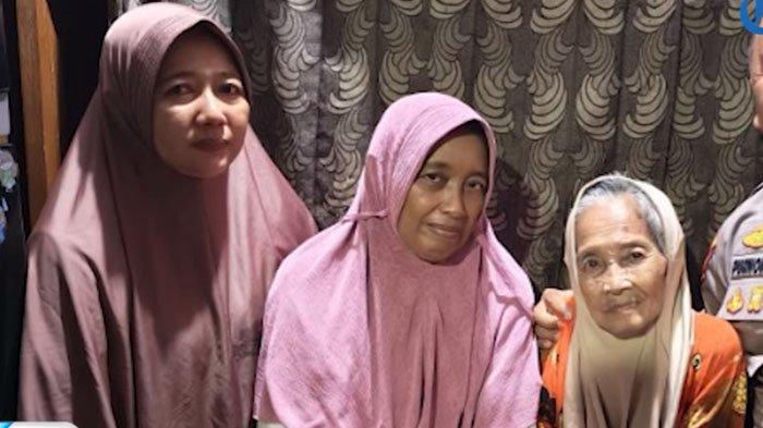 RUMAH NENEK NASIKAH - Potret Nenek Nasikah (KANAN) dengan 2 anaknya yang sudah kembali pulang. Rumah anak-anak Nenek Nasikah ternyata luasnya cuma 4x4 meter.