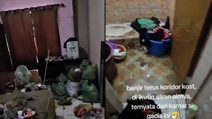 Kondisi kamar kos gadis jorok dan banjir