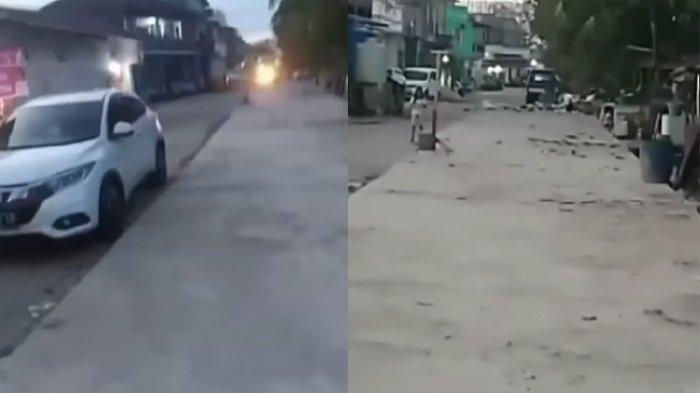 Kondisi pembangunan di Jalan Yamaker, Kabupaten Nunukan, Kalimantan Utara