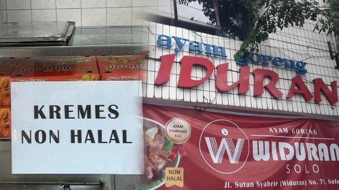 AYAM GORENG WIDURAN - Rumah makan legendaris Ayam Goreng Widuran (KANAN) yang berdiri sejak tahun 1973 di Jalan Sutan Syahrir Kelurahan Kepatihan Kulon, Kecamatan Jebres, Solo, Jawa Tengah, Senin (26/5/2025). Ayam Goreng Widuran baru memberi label nonhalal terang-terangan di outlet (KIRI).