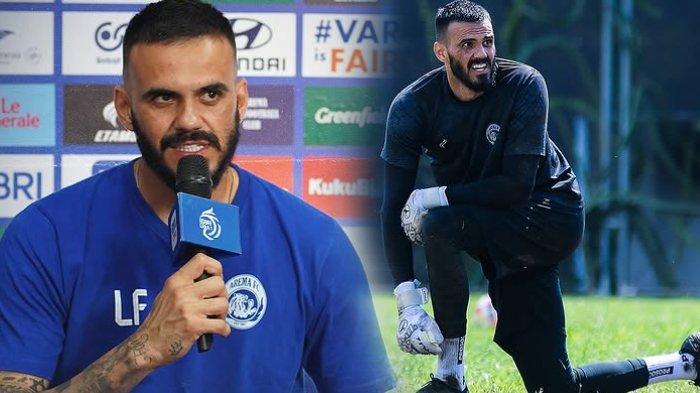 LUCAS FRIGERI CEDERA - Pemain Arema FC, Lucas Frigeri (KANAN) saat menjalani sesi latihan di Malang dalam postingan Instagran (29/1/25). Lucas Frigeri (KIRI) saat konferensi pers di Blitar pada (9/1/25). Kini Lucas Frigeri cerita kondisinya setelah cedera saat lawan PSS Sleman.