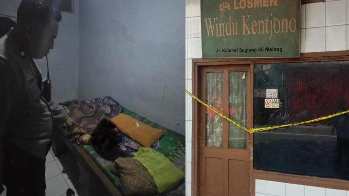 MOTIF PEMBUNUHAN - Olah TKP Polisi dan kondisi Losmen Windu Kentjono yang terletak di Jalan Kolonel Sugiono Kecamatan Sukun Kota Malang saat didatangi, Senin (16/6/2025) siang. Diketahui pelaku pembunuhan diduga membawa kabur HP milik korban