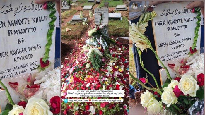 Makam Dante putra Tamara Tyasmara dan DJ Angger Dimas