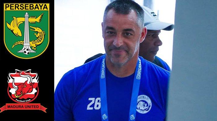 AREMA FC PINDAH VENUE - Pelatih Arema FC, Ze Gomes (KANAN) saat hendak berangkat menuju Tangerang melawan Persita dibagikan oleh Instagram klub pada (20/4/2025). Logo Persebaya (KIRI ATAS) dan Logo Madura United (KANAN BAWAH). Dua tim yang tidak bisa dijamu Arema FC di Stadion Kanjuruhan Malang padahal sudah berhadap banyak mendadak harus pindah venue.