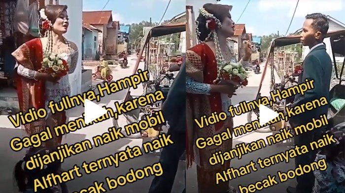 Mempelai wanita debat gak mau naik becak motor